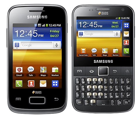 Samsung giới thiệu smartphone 2 SIM Galaxy Y Duos và Galaxy Y Pro Duos